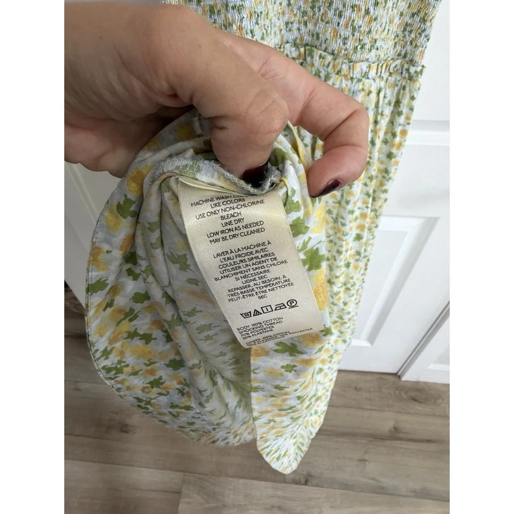 FREE PEOPLE  Lavender Daze Dress Green Floral Print L/XL